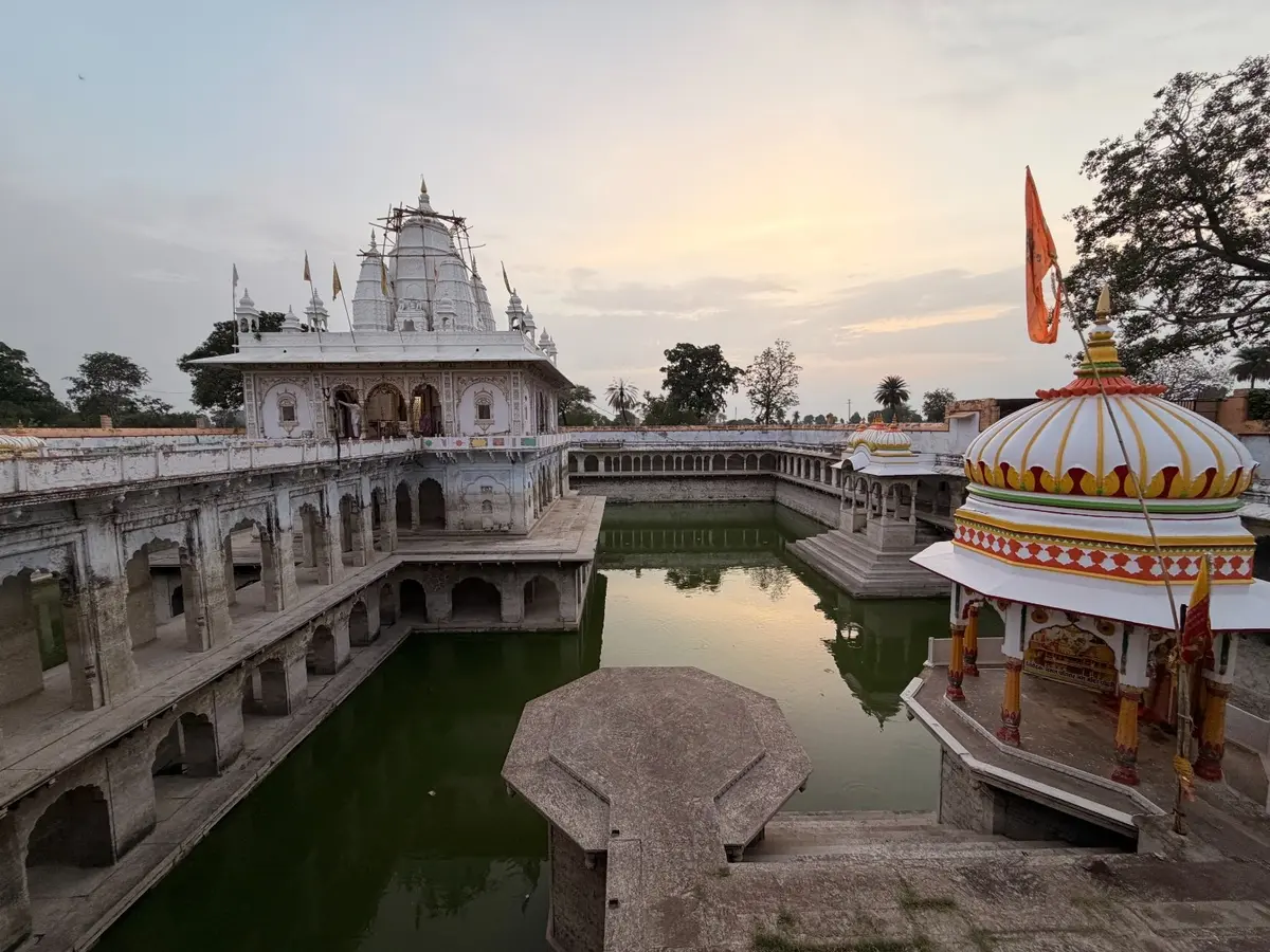 Jal Mandir, the three-storey shrine at Pohari built in 1811, near Kuno